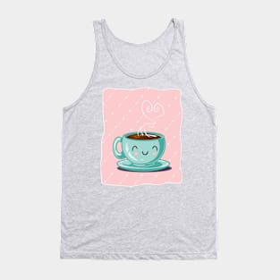 Happy Coffee Pink Tank Top